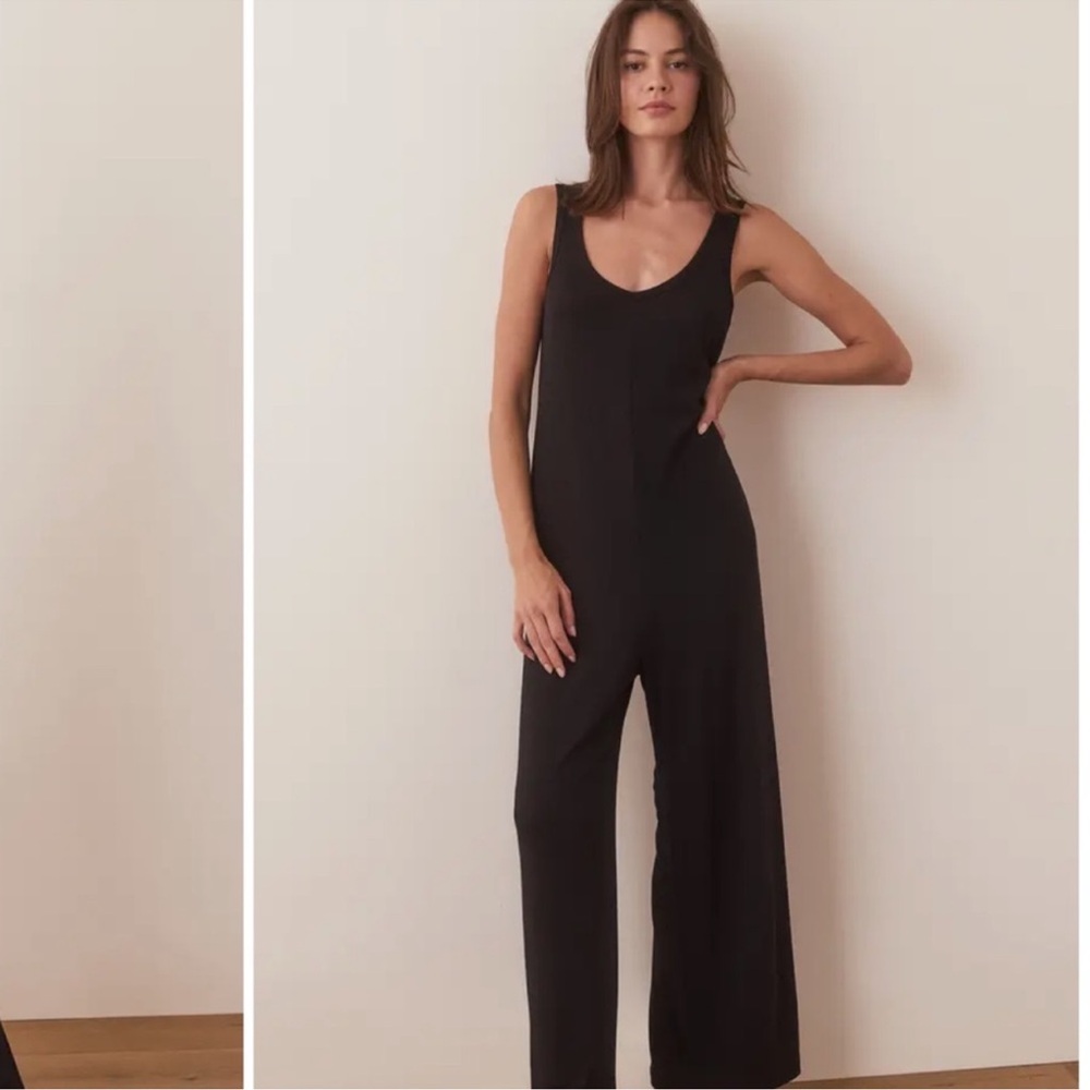 Marine Layer Dark Green Wide-Leg Jumpsuit - Picture 3 of 5